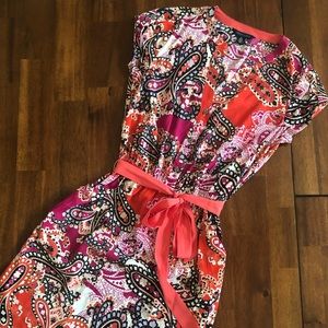 Tommy Hilfiger belted paisley dress XS